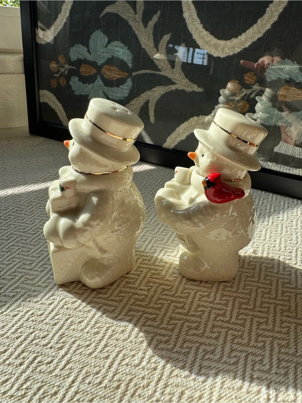Lenox Happy Holly Days Snowman Salt & Pepper Shaker Set 4.1” with Original Box